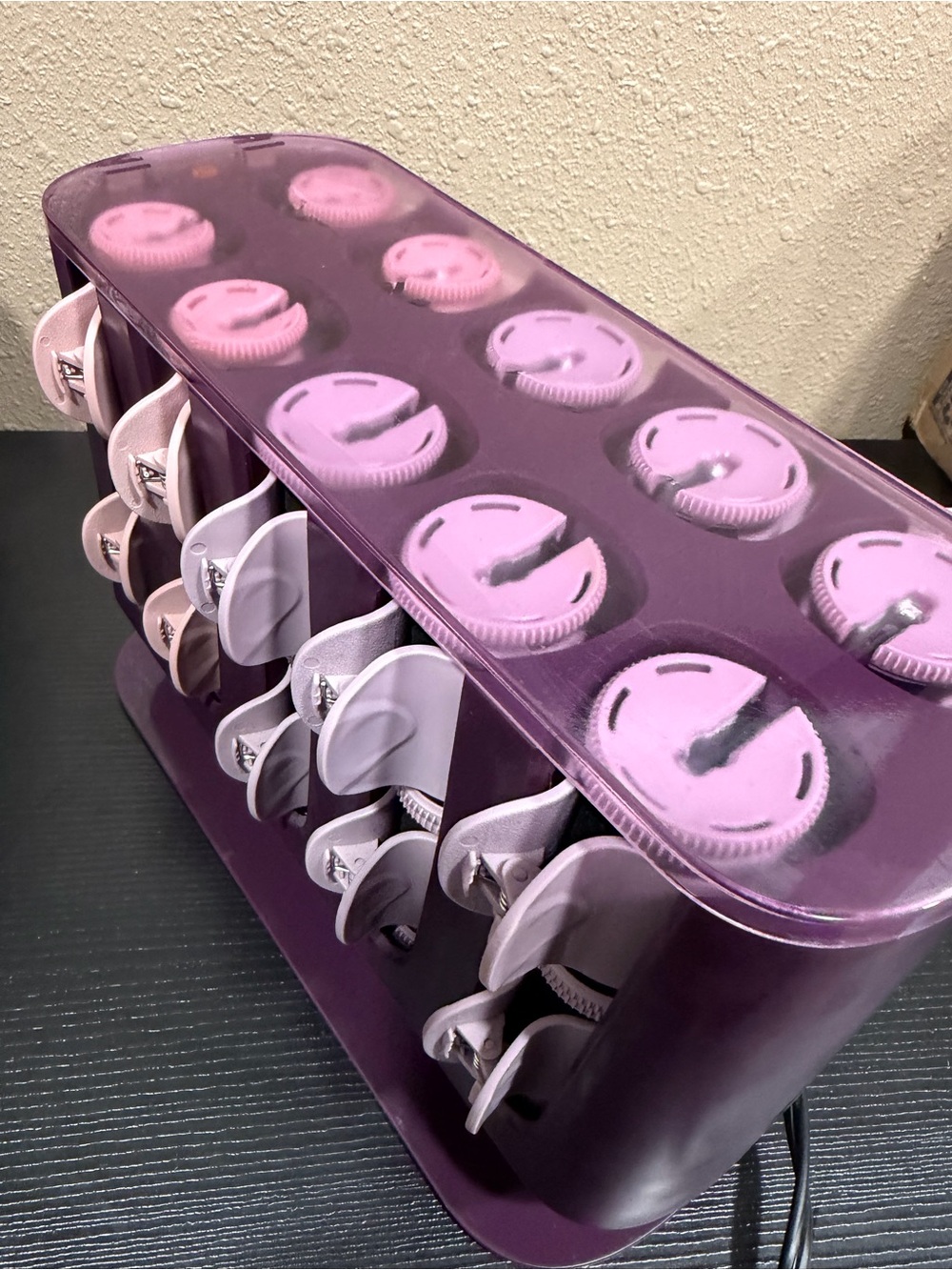 Remington Purple and Pink Hot Roller Storage Rack